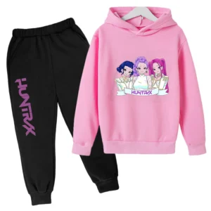 ملابس غير رسمية هوديي السراويل الاطفال جديد 2 قطعة هوديي + السراويل ملابس رياضية موضة الكرتون Kpop شيطان الصيادين طباعة الملابس مجموعات